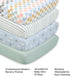 4-Pack The Peanutshell Celestial Checkered Baby Crib Sheets for Boys Girls Gender Neutral Fitted Crib Sheet