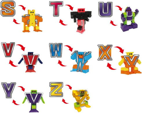 26 Cyeah Alphabet Robot Toys for Preschool Kids Education, Transforming Robotic Toys Pieces