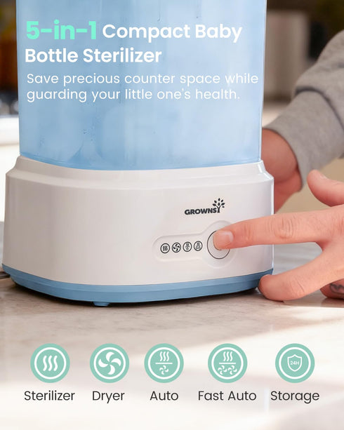 Bottle Sterilizer and Dryer, Compact Electric Steam Baby Bottle Sterilizer (Esterilizador de Biberones), Bottle