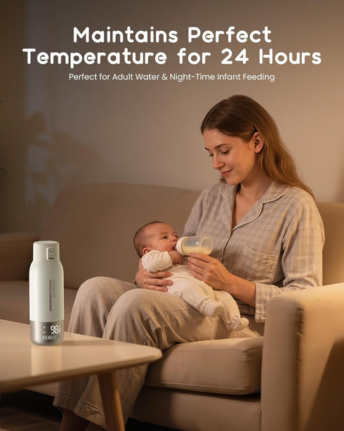 Innoworld 20 oz 10400mAh 2.5 Portable Bottle Warmer for Travel, Large Capacity Bottle Warmer On The Go, Long-Lasting