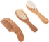 Hair Brush and Comb Set for Newborns, Soft Wool Bristles, Beech Wood