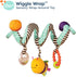 B. toys Wiggle Wrap Baby Toy, Spiral with 3 Hanging Toys for Car Seat, Stroller, Crib - Rattle, Plush Bee & Teether