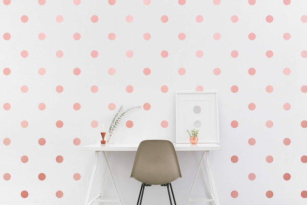 PapaKit Large Round Polka Dot Confetti Wall Decal for Baby Nursery, Safe Removable Adhesive (Rose Gold Metallic)