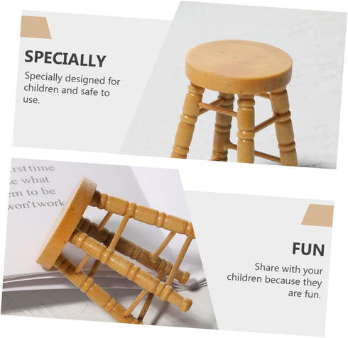 ERINGOGO 8 Pcs Dollhouse Stool - 1:12 Miniature Round Stool Dollhouse Round Stool & Bar Counter Chair Ornament