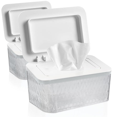 2 Pack Baby Wipes Dispenser Wipe Holder - Larger Capacity Wet Wipe