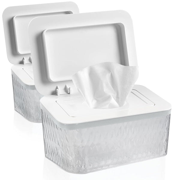 2 Pack Baby Wipes Dispenser Wipe Holder - Larger Capacity Wet Wipe