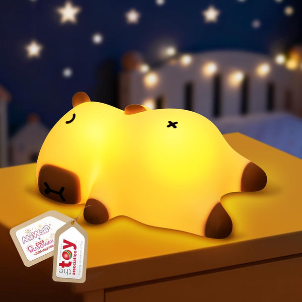 Mewaii Snoring Sound Capybara Night Light for Kids -Silicone Breathing Capybara Gifts