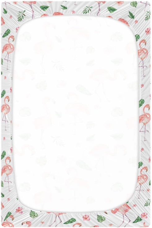 Burbuja 28 52 Flamingos Crib Sheet for Boys Girls, Fitted Crib Sheet x in for Standard Crib & Toddler Bed Mattresses