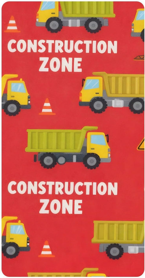 CZXW Construction Zone Vehicles Crib Sheets Fitted 52" x 28" Natural Cotton Soft