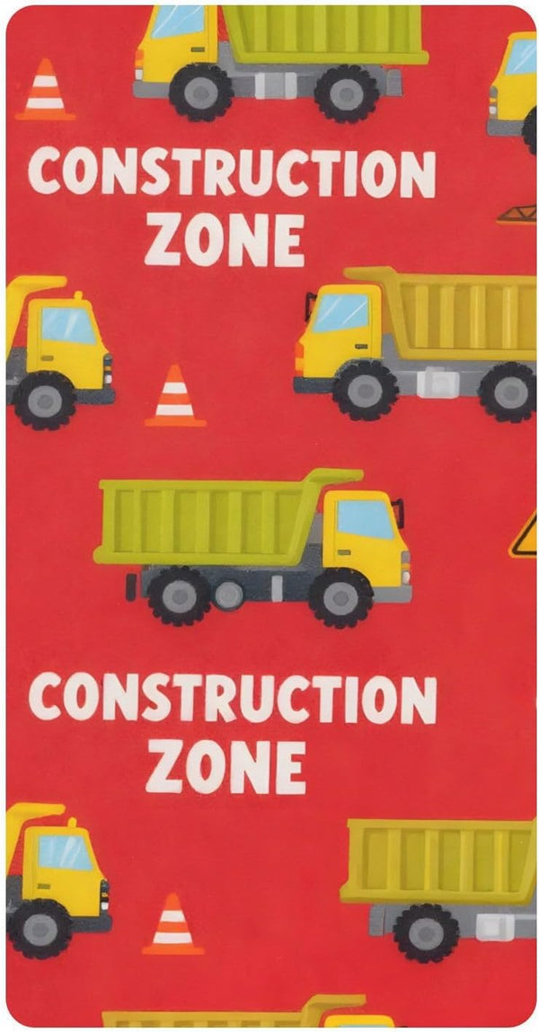 CZXW Construction Zone Vehicles Crib Sheets Fitted 52" x 28" Natural Cotton Soft