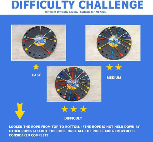RQAMRCU Brainy Knots Rope Untangling GameChildren's Rope Challenge GameStrategy Untangling Challenge Puzzle Suitable