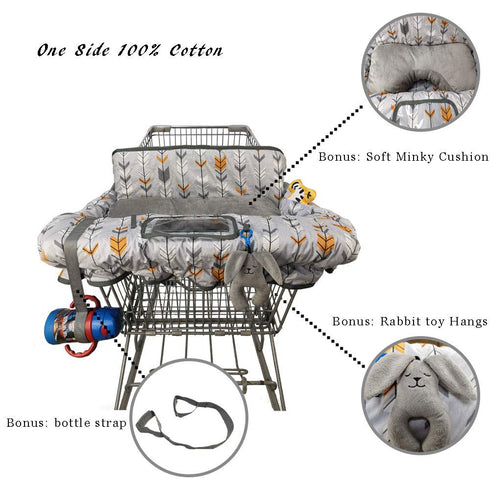 Shopping Cart Cover for Baby, High Chair Cover for Boy Girl, Infant Grocery Cart Cushion with Removable seat Positioner
