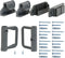 Retractable Baby Gate Hardware, Pet Gate with Cat Door, Wide Baby Gate Replacement Parts Kit, Gray Wall Mounting