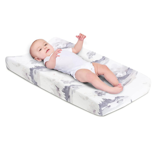300 Count, (32" 16"), Oilo Changing Pad Cover, Breathable Turkish Cotton Fitted Jersey, Thread Machine Washable, Fits