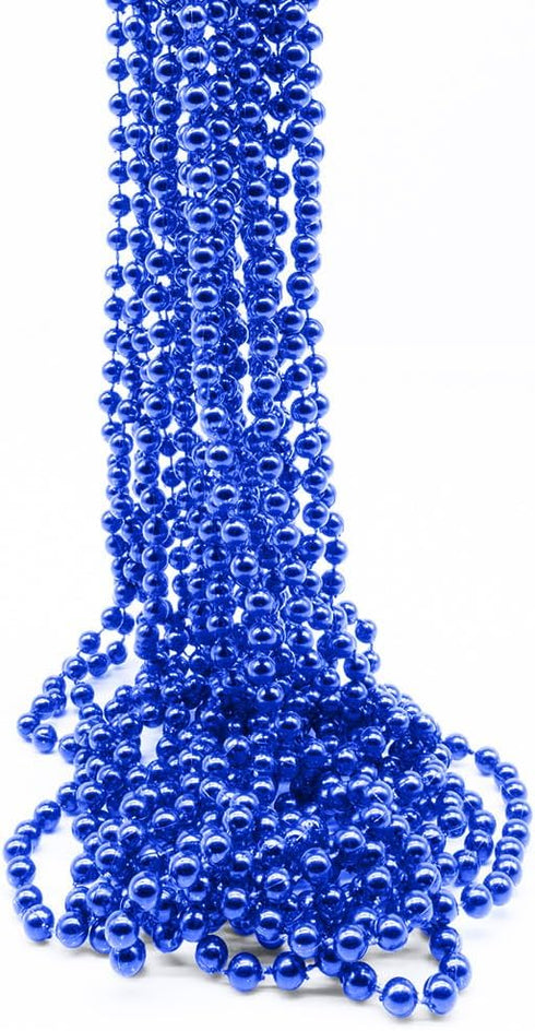 Windy City Novelties 12-Pack - 33" 7mm Mardi Gras Bead Necklaces, Vibrant Colors for Celebrations