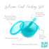 Bumkins Baby Bowl: Silicone Feeding Set with Suction, Spoon, and Lid for Baby Led Weaning, Blue Jelly