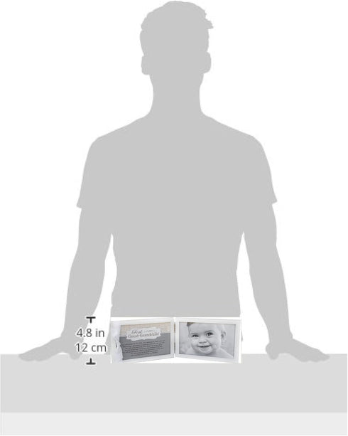 The Grandparent Gift Co. First Great-Grandchild Picture Frame - White Double Hinged Tabletop Frame Holds 4"x6" Pictures