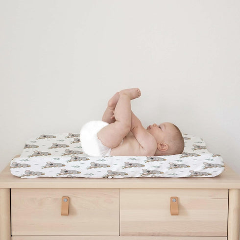 Cute Koala Bear Branch Leaf Changing Pad Cover, Unisex Diaper Change Table Sheets for Boy Girl, 32''x16''