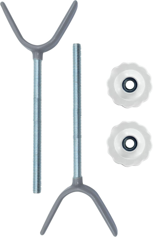 Baby Gate Banister Adapter Y-Spindle Rods - Pressure Mounted Baby and Pet Safety Gates, Extra Long Screws (Y-Grey-2