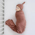 Set, 4747" GRSSDER Newborn Swaddle Blanket, Ultra Soft Jersey Receiving Blanket with Matching Headband and Beanie Extra