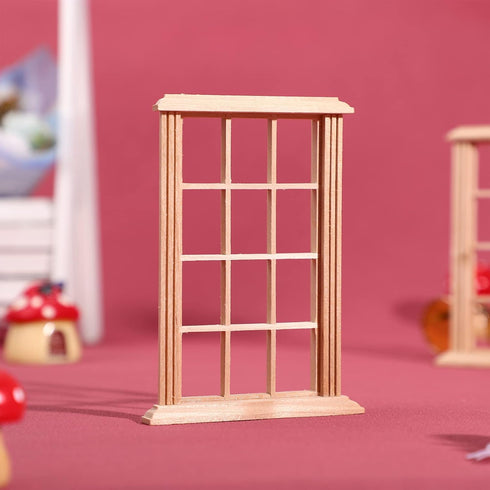 2 Pcs Mini Furniture Doll House Miniature Window Frame Model Decoration