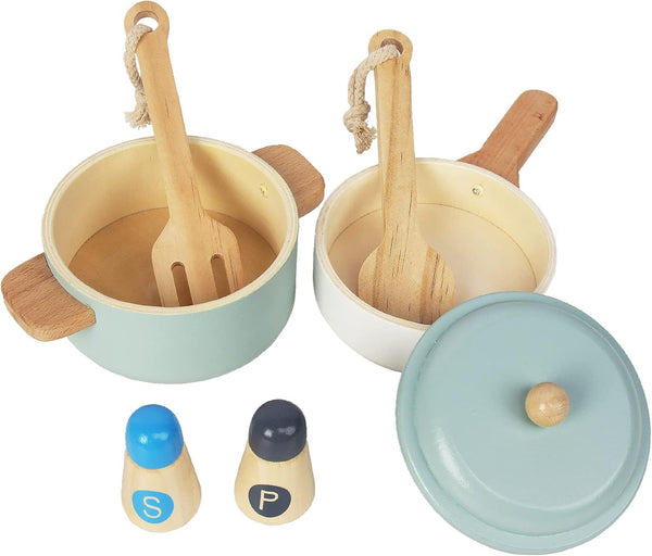 Premium Wooden Toddler Play Kitchen Toys, Montessori Cooking Accessories for Pretend Play Kitchen Set, Gift for 3+