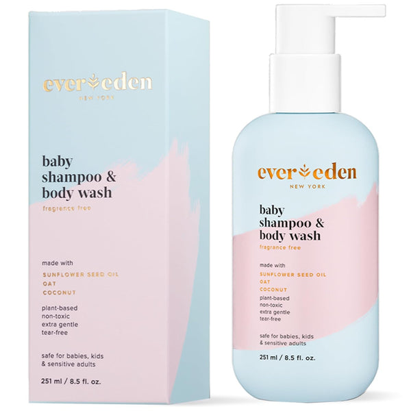Evereden Baby Shampoo and Body Wash: 8.5 fl oz, Clean and Natural Baby Care, Non-Toxic