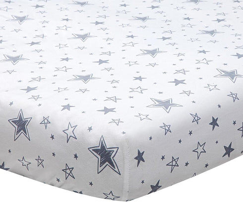 FIGEPO 4 Pack Set Star and Moon Neutral Unisex Fitted Baby Sheets for Baby Boys or Girls (Crib Sheets)