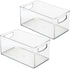 Closet, 2 Pack mDesign Plastic Baby Nursery and Food Organizer - Storage Holder Bin with Handles for Cupboard, Cabinet