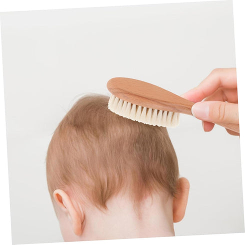 Set Newborn Hair Care - Wooden Comb and Wool Brush Accessories