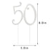 50 Cake Topper 50th Anniversary Birthday Wedding Diamond Cake Decoration for Women, Silver