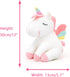 Lazada Unicorn Stuffed Animal Plush Toy - 12 Inches White with Rainbow Wings, Perfect Gift for Girls