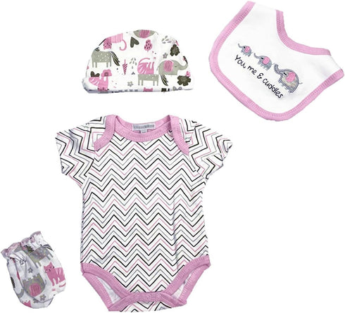 18-22 Inch 5 Sets Reborn Baby Doll Girl Clothes Newborn Baby Doll Clothing Elephants Outfits Accessories Pieces
