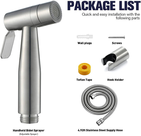 WIMPBLADB Set 2 HandheldSprayer, Premium Stainless Steel Cloth Diaper Sprayer FunctionSprayer for Toilet