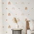 QUCHENG Boho Wall Stickers for Girls Bedroom, Removable Vinyl Decals Nursery Kids Room Decor, 6 Sheets