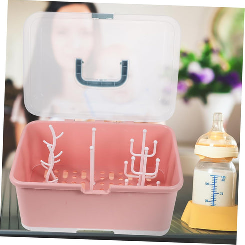 Cabilock Bottle Storage Box Drying Rack Food-Grade Material Organizer for Bottles Pacifiers and Accessories Compact
