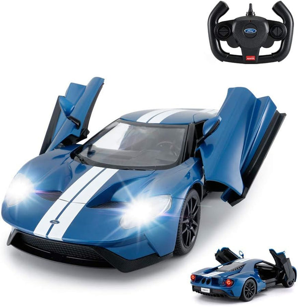 RASTAR RC Car | 1/14 Ford GT Remote Control Race Toy Car for Kids, Open Doors by Manual, Blue (2.4GHz)