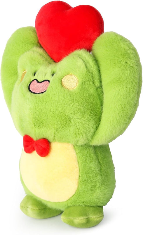 9.8" Cute Frog Plush Toy With Red Heart - Stuffed Animal Plushie for Valentine's Day, Birthday, Christmas - Soft Gift