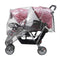 Universal Stroller Raincovers for Twins, Waterproof Buggy Pram Raincoat, PVC Double Carrycots Weather Shield