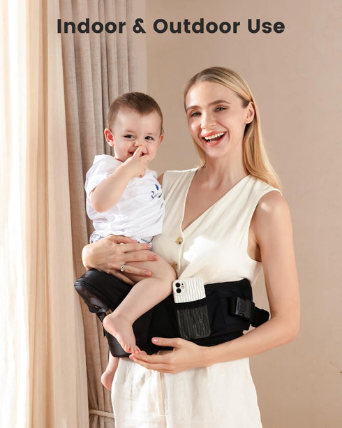 (0-50 lbs), Grownsy Ultra-Comfy Baby Carrier with Hip Seat, Enhanced Safety, Hands-Free Support for Newborn to Toddler