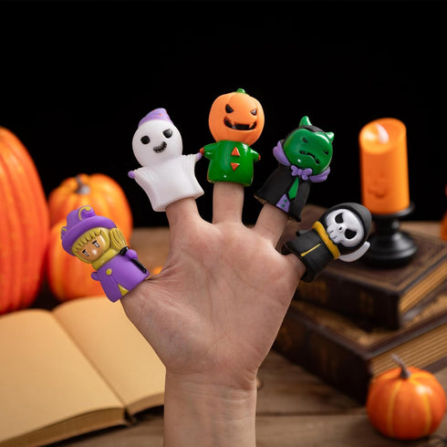 5 Pieces Halloween Finger Puppets Toys for Kids, Ghost Character Party Favors