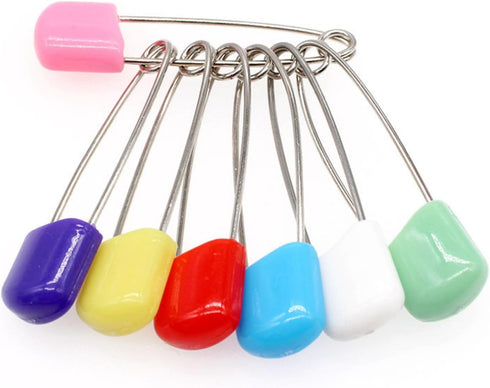 Essivox 20Pcs 2 Inch Safety Diaper Pins, Safety Locking Holder Colorful Safety Pins for Cloth Nappies and Accessorie