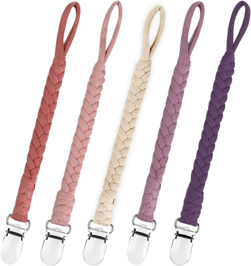 Braided Pacifier Clip for Boys & Baby Girl, Binky Clips Pacifier Holder