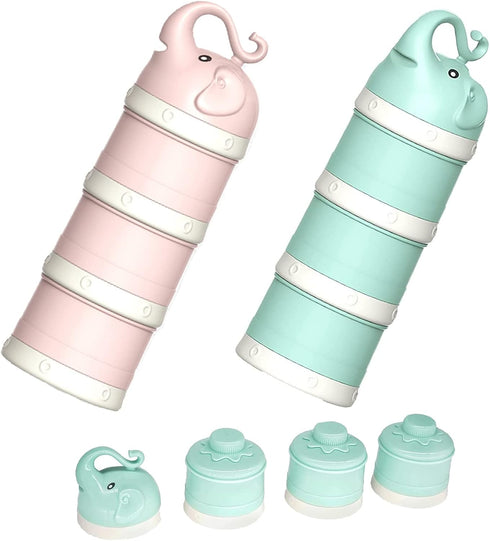 Manwetye 2 PCS 3-Layers Baby Milk Powder Dispenser,Formula Dispenser Portable Milk Powder Formula