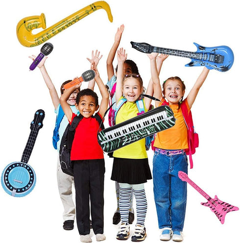 Set, 30 80s 90s Max Fun Inflatable Rock Star Toy PCS Party Decorations Inflatable Party Props Musical Instrument Blow