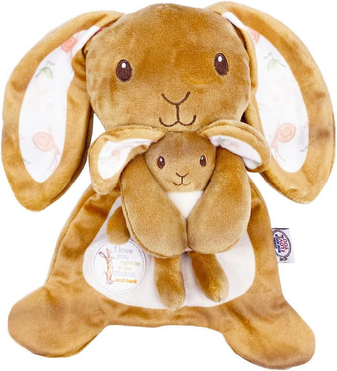 KIDS PREFERRED Guess How Much I Love You Cute Bunny Plush Lovey Crinkle Security Blanket for Infants, Babies, Toddlers