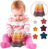 Promise Babe Silicone Stacking Rings Toy - Star Shape Soft Stacker Blocks for Baby Toddler Development Sensory