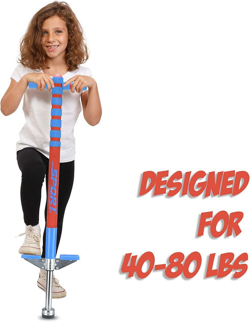 New Bounce Pogo Stick for Kids, Sport Edition, 40 to 80 Lbs, Quality Easy Grip for Hours of Fun