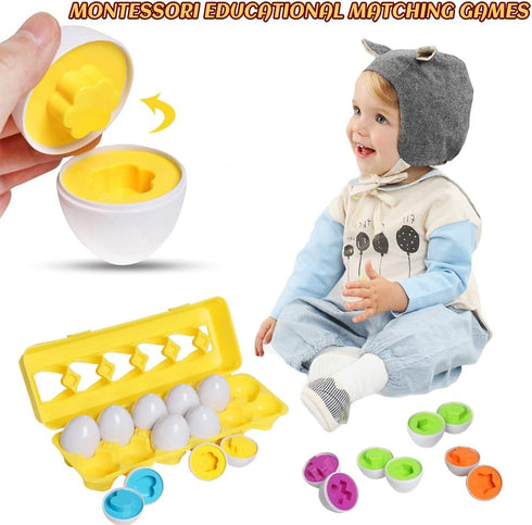 Matching Eggs Easter Egg Toy for Toddlers, Educational Fine Motor Skill Montessori Gift