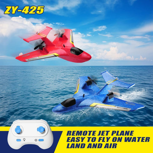 Toys,2.4GHz 6-axis RC Water Plane,RC Airplane for Water Land and Air, Remote Control Airplane Flying Fighter Gyro